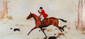 The Hunt — huntsman casting hounds, painted by Joan E MacIntyre